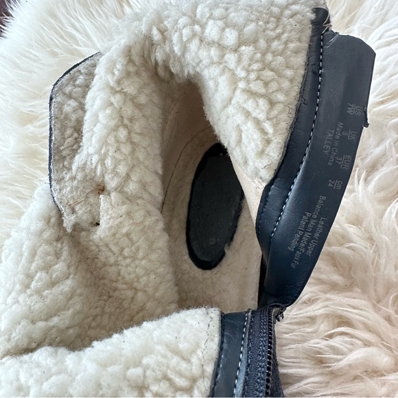 Women’s Size 7W Naturalizer N5 Comfort Talley Blue Leather Upper Sherling Bootie - Picture 12 of 13